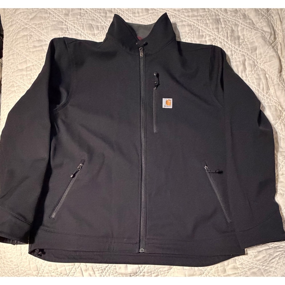 Carhartt Crowley Jacket Men XL Black Softshell Full Zip 102199 fleece lined